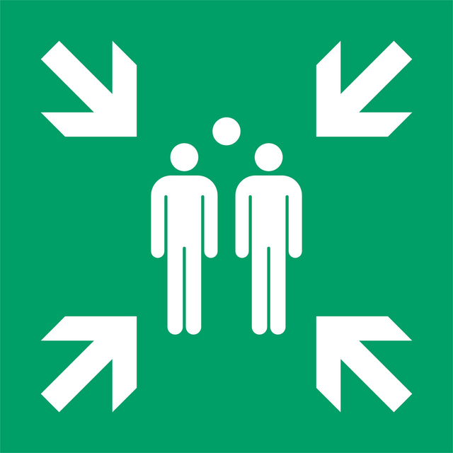 Pictogram bordje Djois Verzamelplaats 300 x 300 mm  Groen