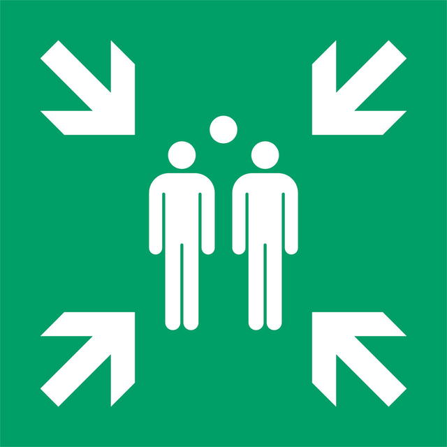 Pictogramme Djois Point de rassemblement 300x300mm vert
