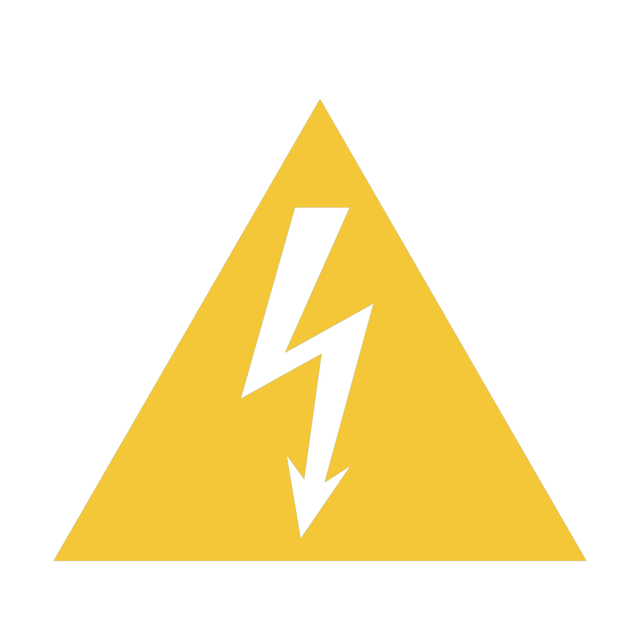 Pictogram bordje Djois Waarschuwing: elektrische spanning 150x133mm  Geel