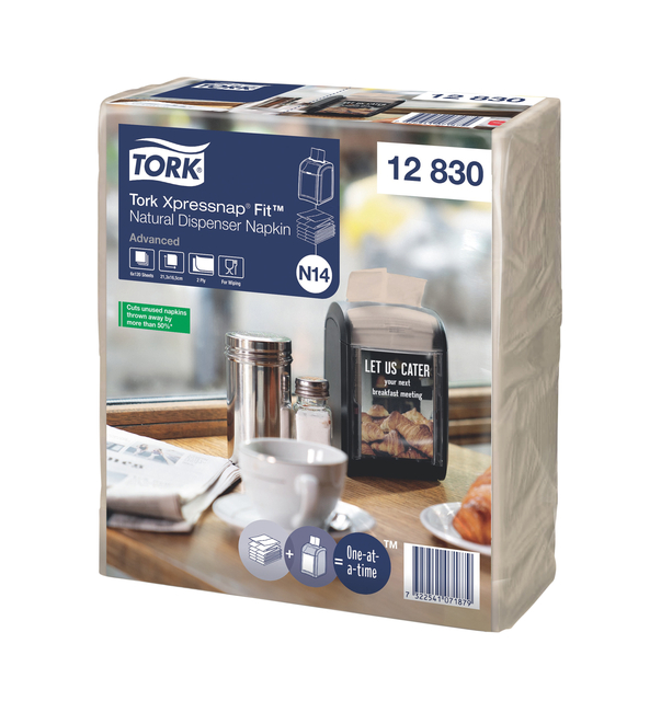 Servet Tork N14 Xpressnap Fit Advanced multifold 2-laags 213x165mm 720 vel naturel 12830