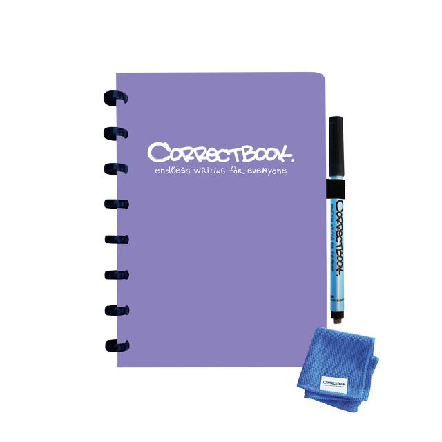 Notitieboek Correctbook A5 blanco 40blz petunia purple