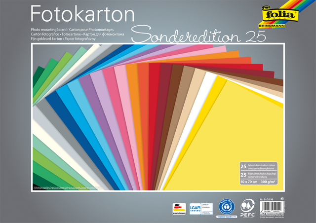 Fotokarton Folia 2-zijdig 50x70cm 300gr 25 vel assorti