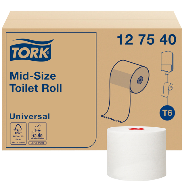Papier toilette Tork T6 Universal 127540 1 épaisseur 135m blanc