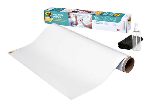 Film tableau blanc Post-it Super Sticky Flex Write Surface 121,9x182,9cm blanc