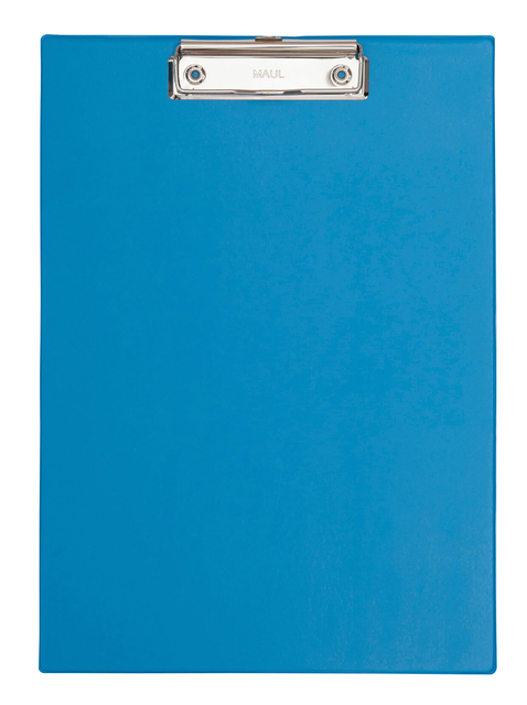 Porte-bloc avec rabat MAUL A4 portrait avec boucle-stylo PVC bleu clair néon