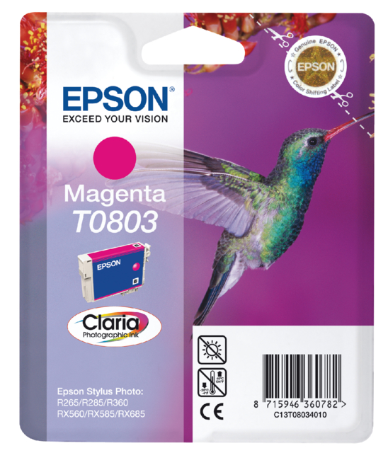 Inktcartridge Epson T0803 rood