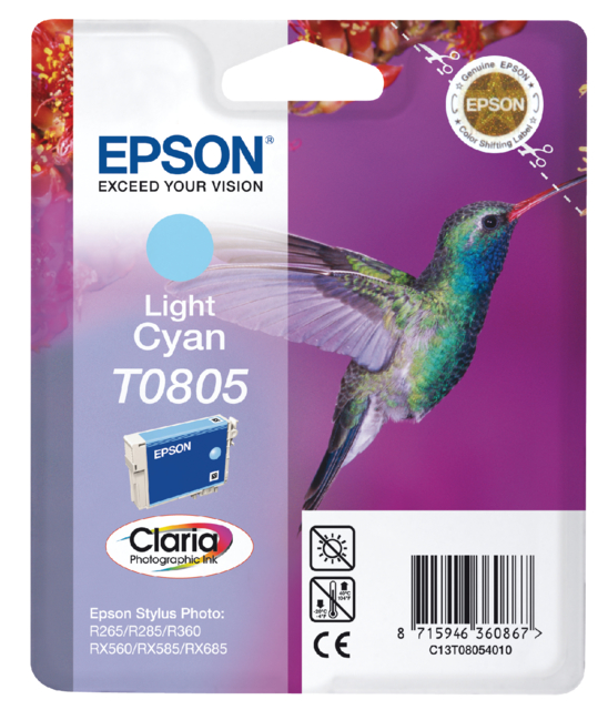 Inktcartridge Epson T0805 lichtblauw