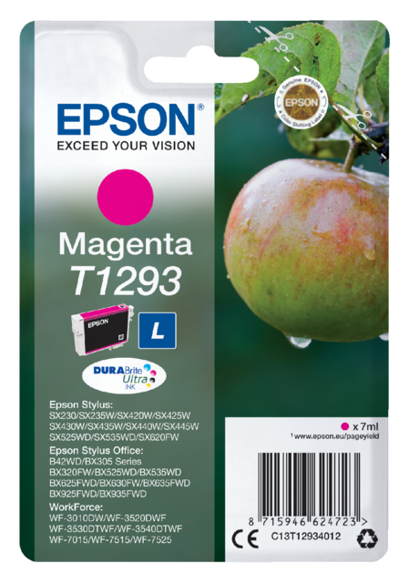 Inktcartridge Epson T1293 rood