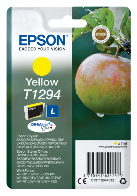 Cartouche d’encre Epson T1294 jaune