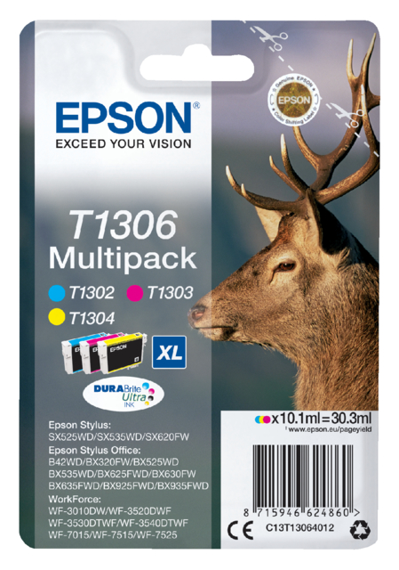 Cartouche d’encre Epson T1306 3 couleurs