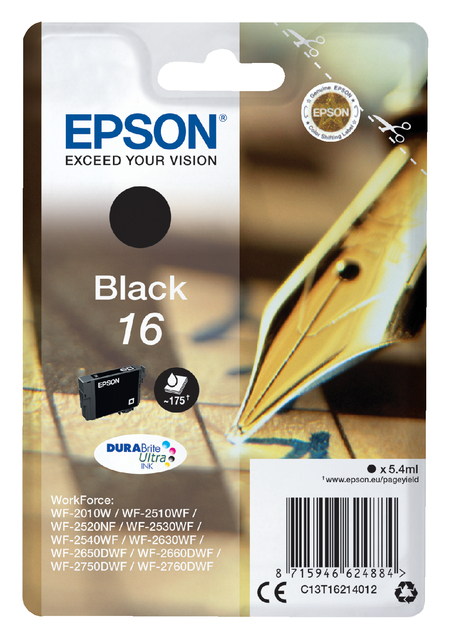Cartouche d’encre Epson 16 T1621 noir