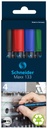 Marqueur permanent Schneider Maxx 133 biseauté 1-4mm assorti 4 pièces