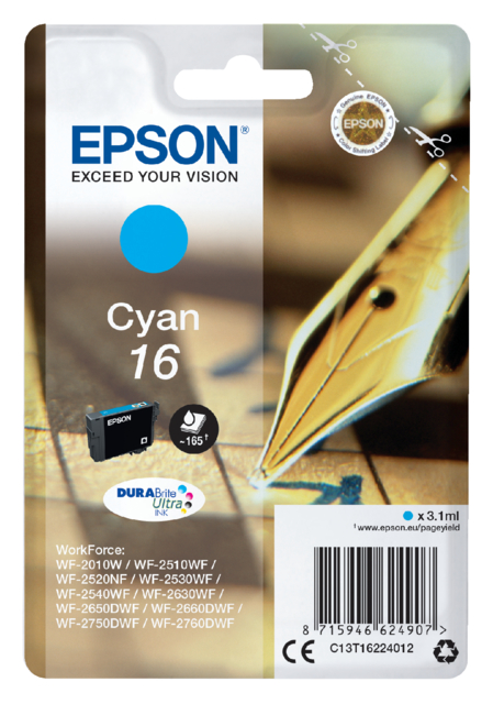 Cartouche d’encre Epson 16 T1622 bleu