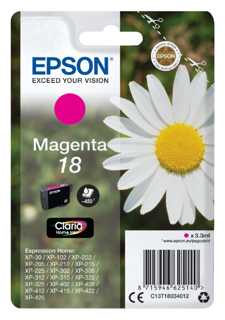 Cartouche d’encre Epson 18 T1803 rouge