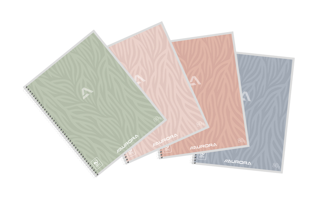 Cahier Aurora A5 120 pages 80g spirale ligné assorti