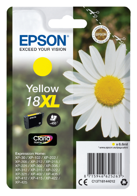 Cartouche d’encre Epson  18XL T1814 jaune