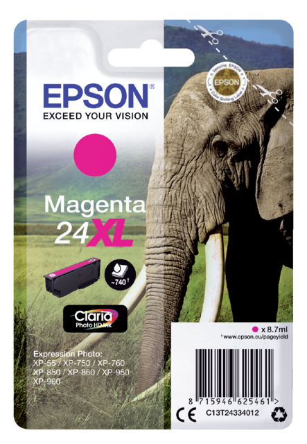 Inktcartridge Epson 24XL T2433 rood