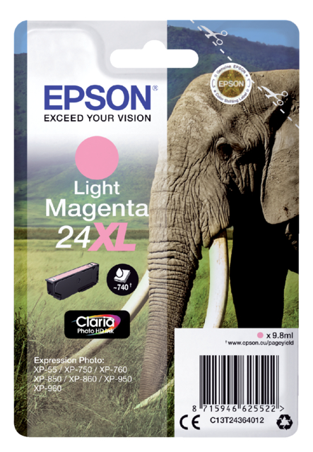 Cartouche d'encre Epson 24XL T2436 rouge clair