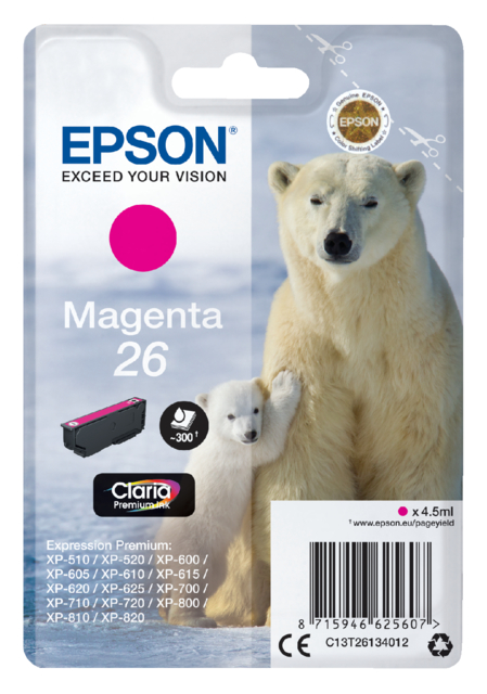 Inktcartridge Epson 26 T2613 rood