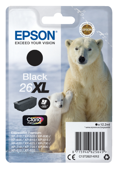 Inktcartridge Epson 26XL T2621 zwart