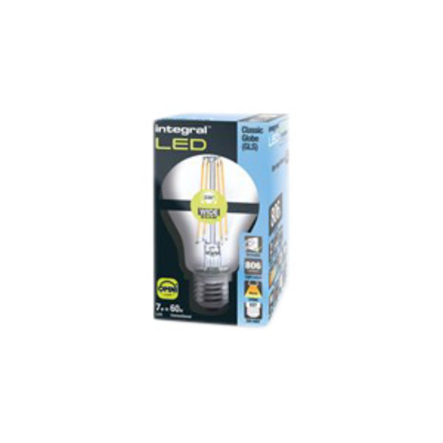 Lampe LED Integral E27 7W 2700K blanc chaud 806 lumens dimmable