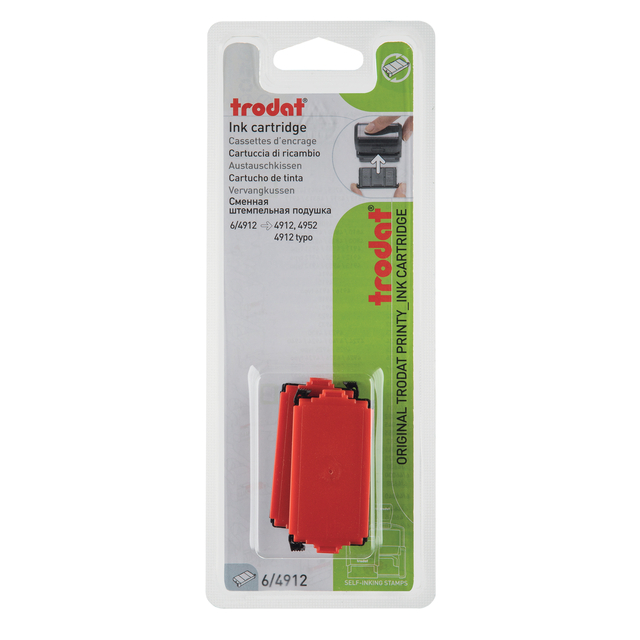 Cassette d'encrage Trodat Printy 6/4912 2 pièces rouge