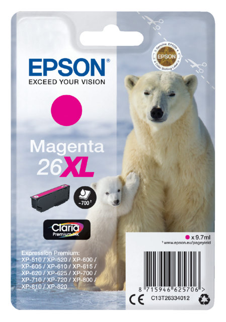 Cartouche d’encre Epson 26XL T2633 rouge