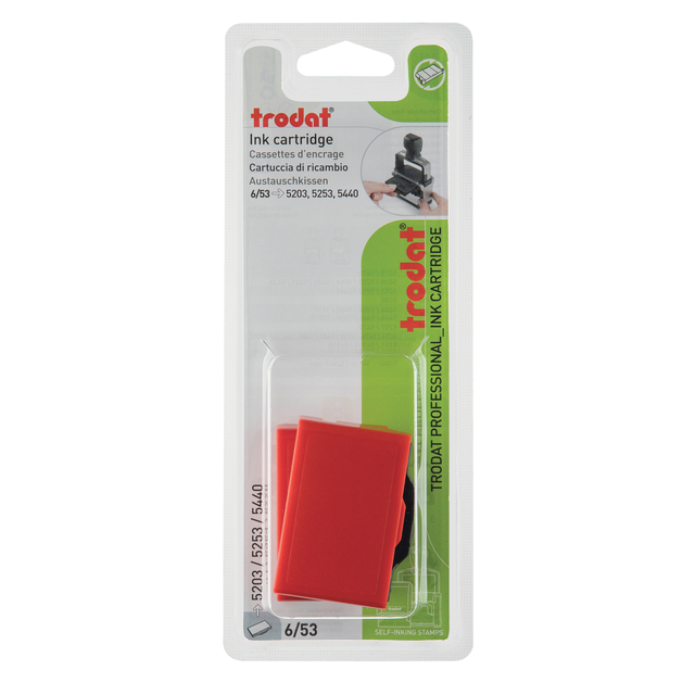 Cassette d'encrage Trodat Professional 6/53 2 pièces rouge