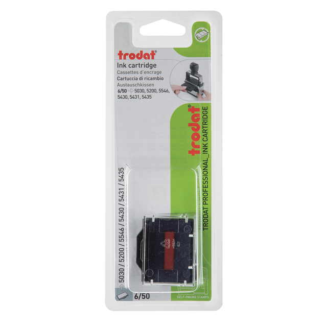 Cassette d'encrage Trodat Professional 6/50/2 2 pièces bleu et rouge