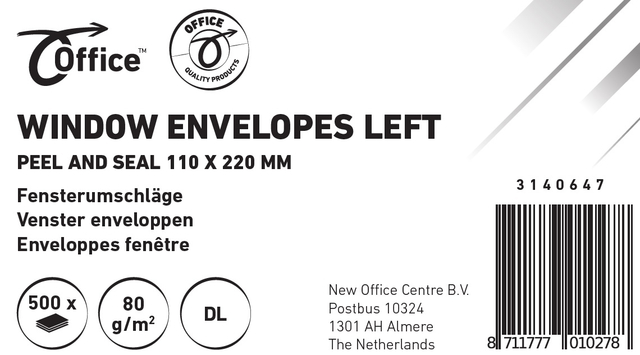 Enveloppe Office 110x220-DL autocollante 80g