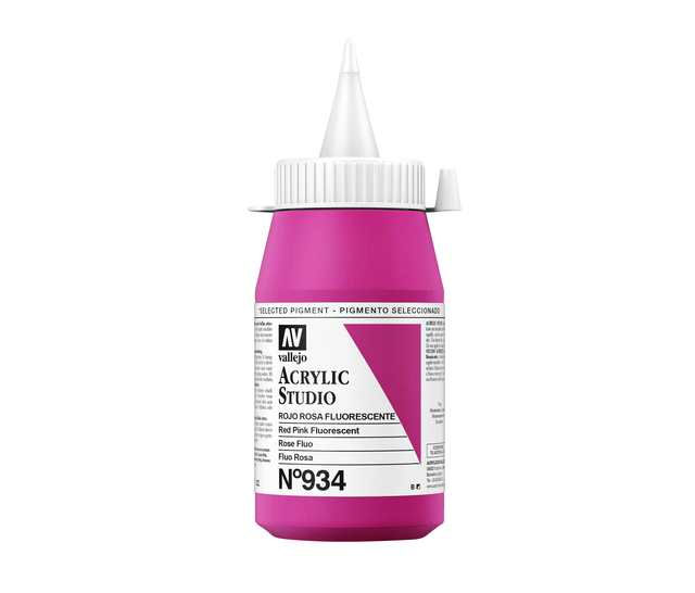 Acrylverf Acrylicos Vallejo 500 ml Fluor Red Pink