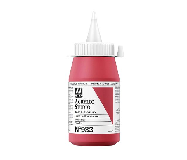 Acrylverf Acrylicos Vallejo 500 ml Fluor Flame Red