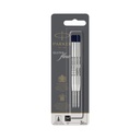Recharge stylo bille Parker Quinkflow Medium noir blister 3 pièces