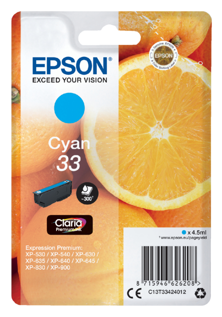 Inktcartridge Epson 33 T3341 blauw