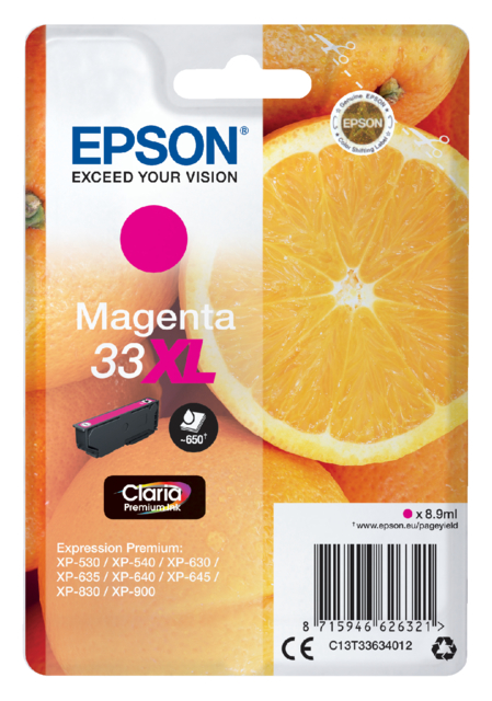 Cartouche d’encre Epson 33XL T3363 rouge