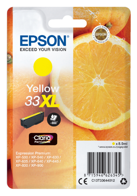 Cartouche d’encre Epson 33XL T3364 jaune