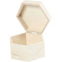 Boîte hexagonale Creativ Company 12x7cm bois