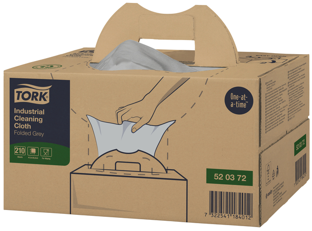 Chiffons de nettoyage Tork Premium Industrial W7 520372 Handy Box 1 ép 210fls gris