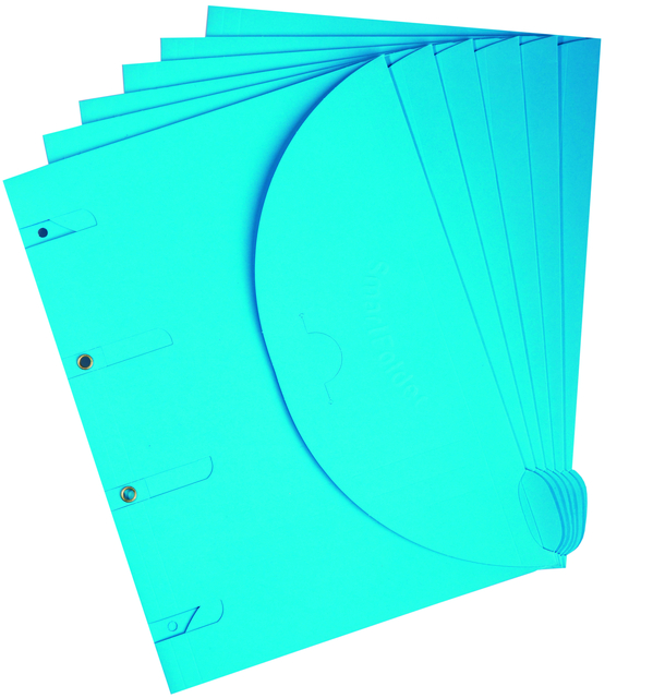 Smartfolder geperforeerde opbergmappen A4 blauw 6 stuks