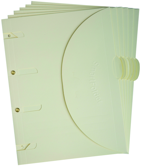 Chemise perforée Smartfolder A4 beige 6 pièces
