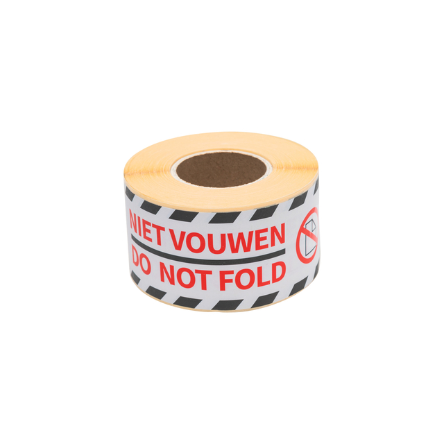 Waarschuwingsetiket Rillprint 46x125mm do not fold wit 250 stuks