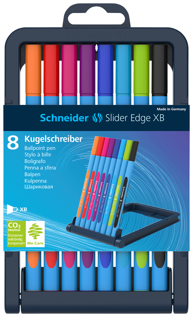 Stylo bille Schneider Slider Edge XB assorti étui 8 pièces