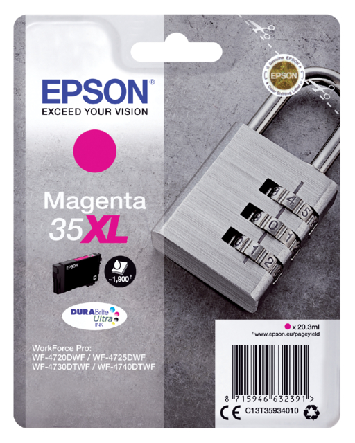 Inktcartridge Epson 35XL T3593 rood