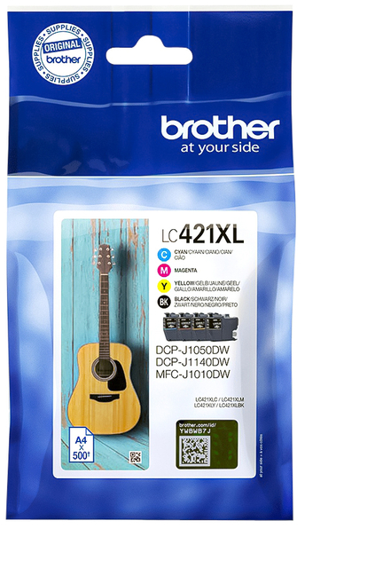 Inktcartridge Brother LC-421XL zwart + 3 kleuren