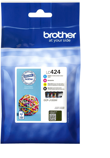 Inktcartridge Brother LC-424 zwart + 3 kleuren