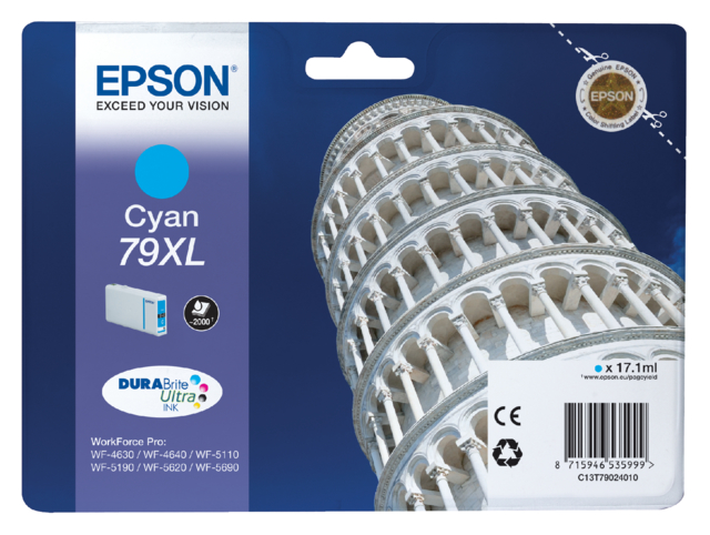 Inktcartridge Epson 79XL T7902 blauw