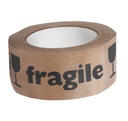 Ruban d'avertissement IEZZY 50mmx50m Fragile en noir papier 80% recyclé brun