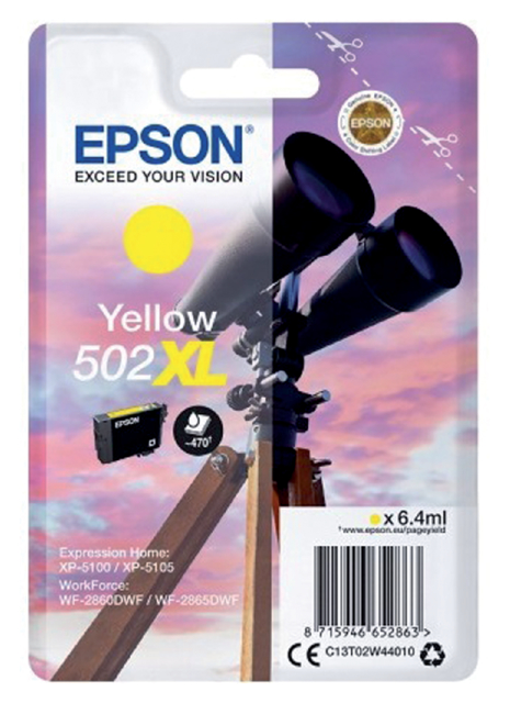 Cartouche d'encre Epson 502XL T02W4 jaune