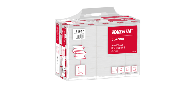 Essuie-mains Katrin pli-Z 2 épaisseurs 240x203mm blanc 25x 160 feuilles