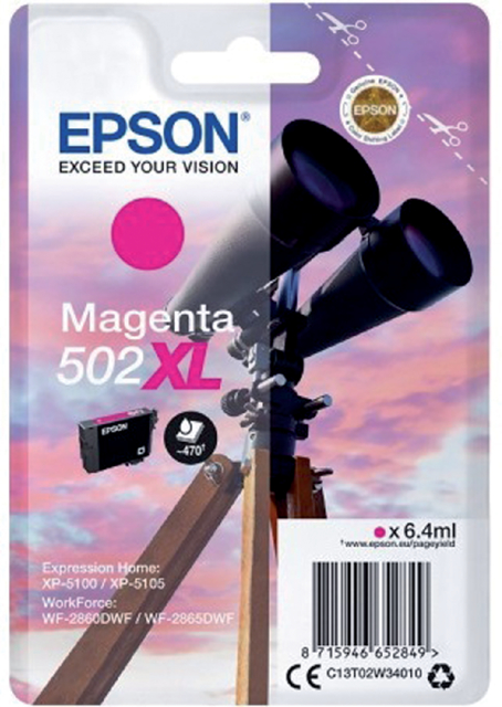 Cartouche d'encre Epson 502XL T02W3 rouge